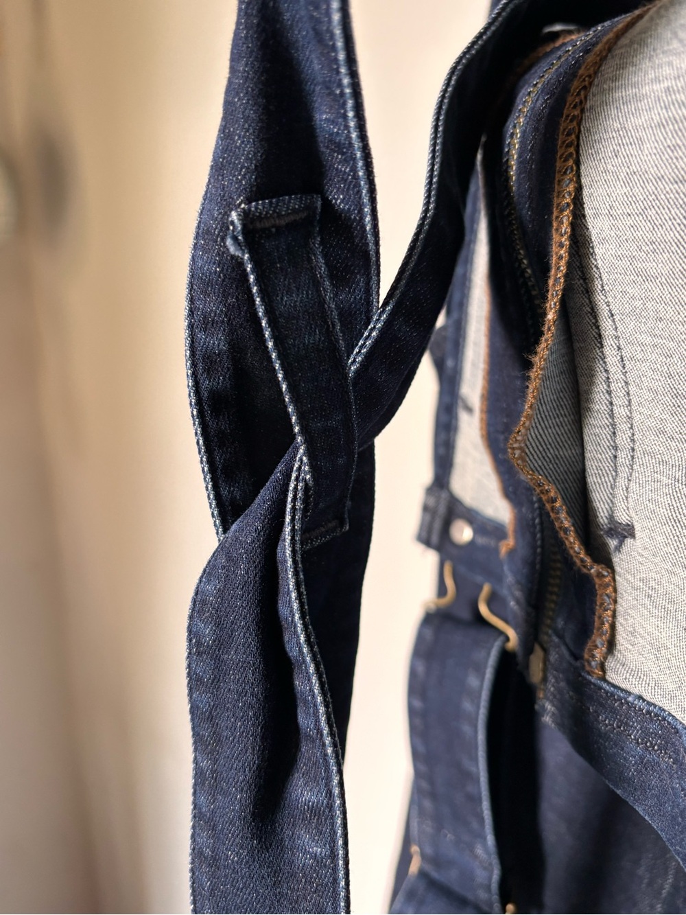 Citizens Of Humanity Dark Wash Denim Overalls Front Zip Adjustable Back - Picture 13 of 15